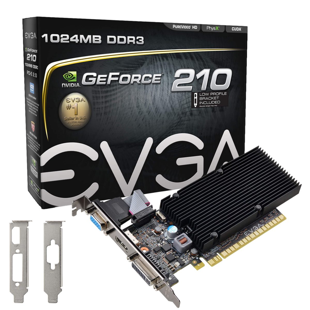 01G-P3-1313-KR 1 Tarjeta Gráfica EVGA Geforce Gt210 1gb 64 Bit Gddr3 VGA DVI-d HDMI - Image 1