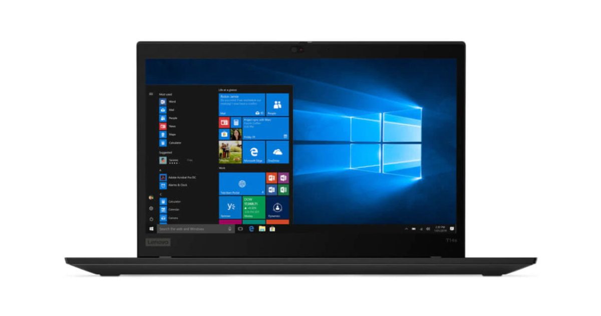 20T00022US 1 Laptop Lenovo Thinkpad T14s 14" i5-10210u, 8gb DDR4, 512gb SSD, UHD, Windows 10 Pro, Ingles - Image 1