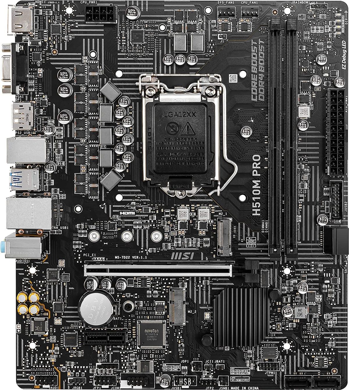 SSD Tarjeta Madre MSI H510m-pro Intel Core 10 Gen Lga 1200 Sock DDR4 3200 M2 D-sub HDMI DVI Micro ATX - Image 6