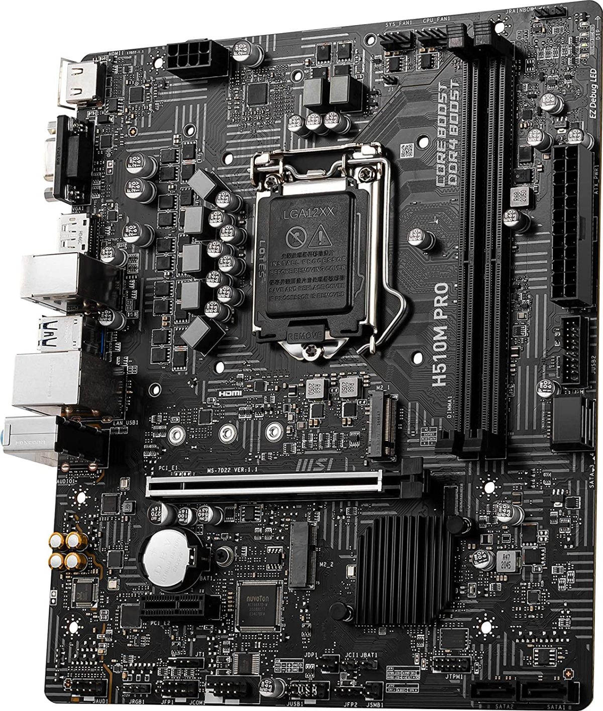 SSD Tarjeta Madre MSI H510m-pro Intel Core 10 Gen Lga 1200 Sock DDR4 3200 M2 D-sub HDMI DVI Micro ATX - Image 4