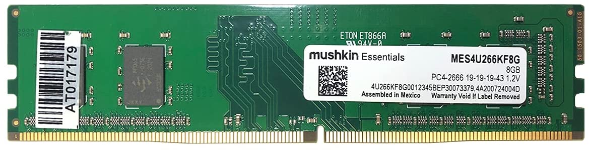 aleación Enfriarse Generacion MEMORIA RAM MUSHKIN ESSENTIALS 8GB DDR4 2666MHZ PC4-21300 CL19, DESKTOP  (201331) | PCMATPLUS