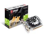 Memoria RAM Tarjeta Gráfica MSI Geforce Gt730 2gb DDR3 64bit Dx12 Pci-e, VGA, DVI, HDMI (msi-gt730k/2g)