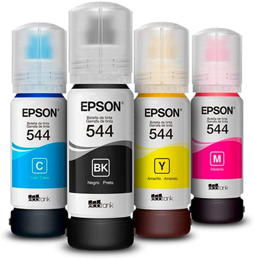 TINTA EPSON 544 IMPRESORA L3110,L3150,L5190 65 ML AMARILLO, CYAN, NEGRO Y  MAGENTA (202878-202879-202876-202877) | PCMATPLUS