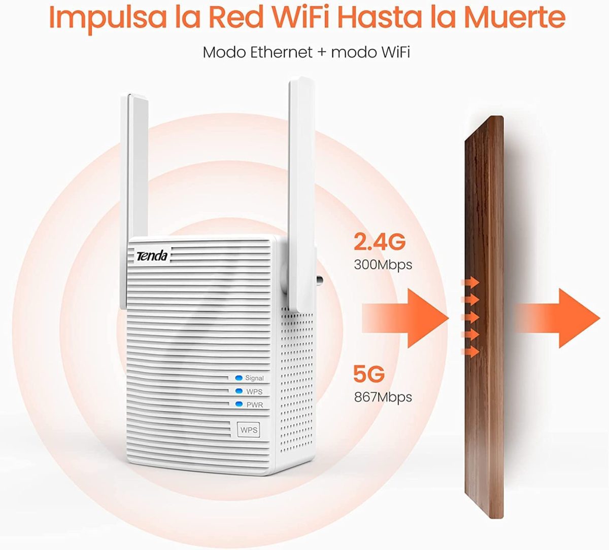 EXTENSOR DE RANGO UNIVERSAL INAL?MBRICO TENDA DE DOBLE BANDA AC1200 (A18) - Image 7