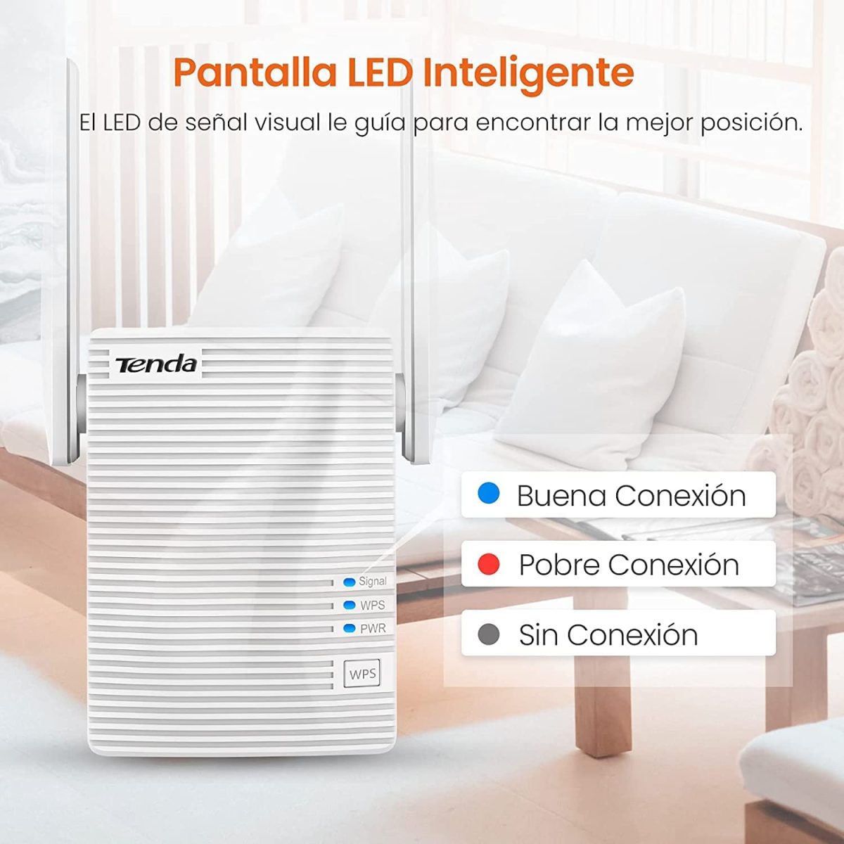 EXTENSOR DE RANGO UNIVERSAL INAL?MBRICO TENDA DE DOBLE BANDA AC1200 (A18) - Image 6