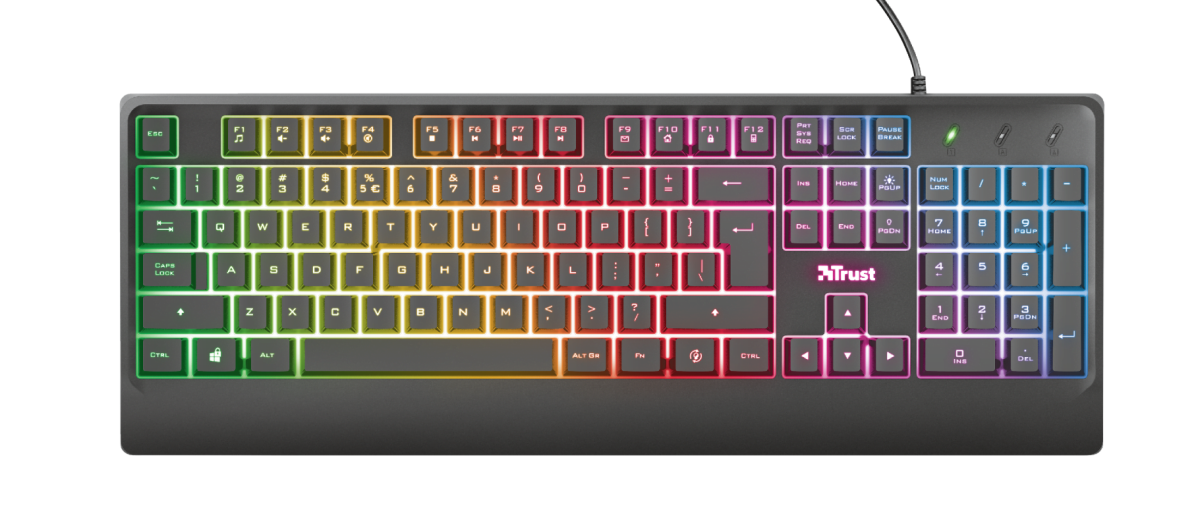 TECLADO TRUST ZIVA GAMING 104 TECLAS USB RGB ESPA?OL NEGRO (204146) - Image 1