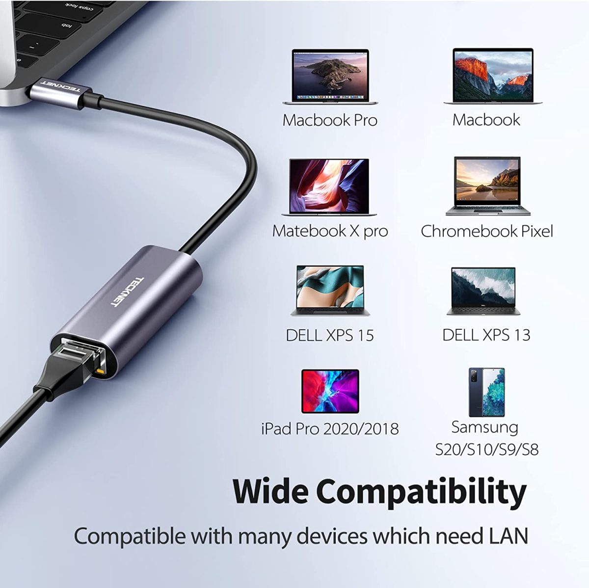 Adaptador Tipo C - USB 30 Hub 3 Puertos 1 Lan Ethernet RJ45 1Gbps Conectividad (204952) (12B3845) - Image 2