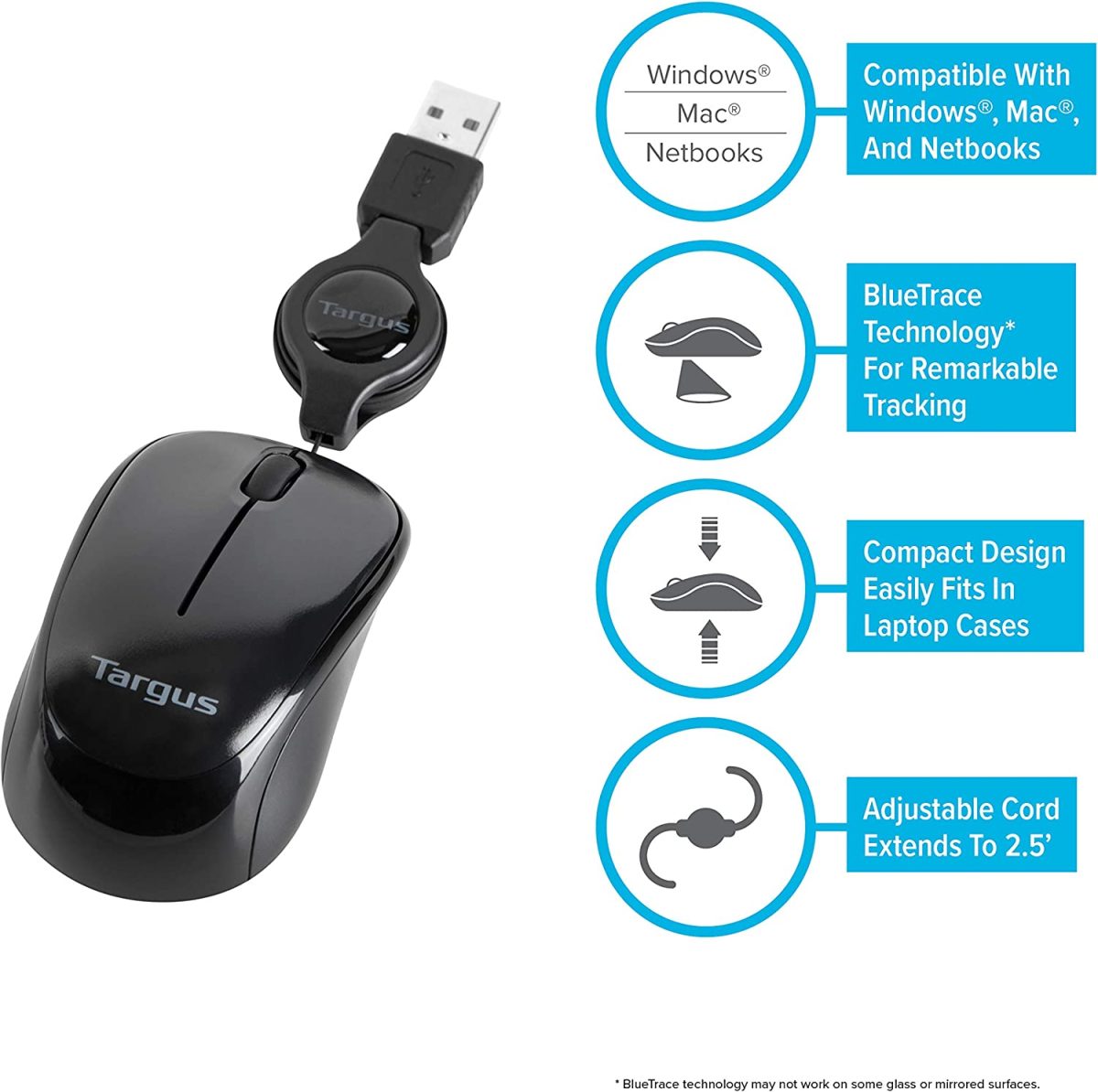 Targus Mouse Mini ?ptico Al?mbrico (AMU75US) - Image 4