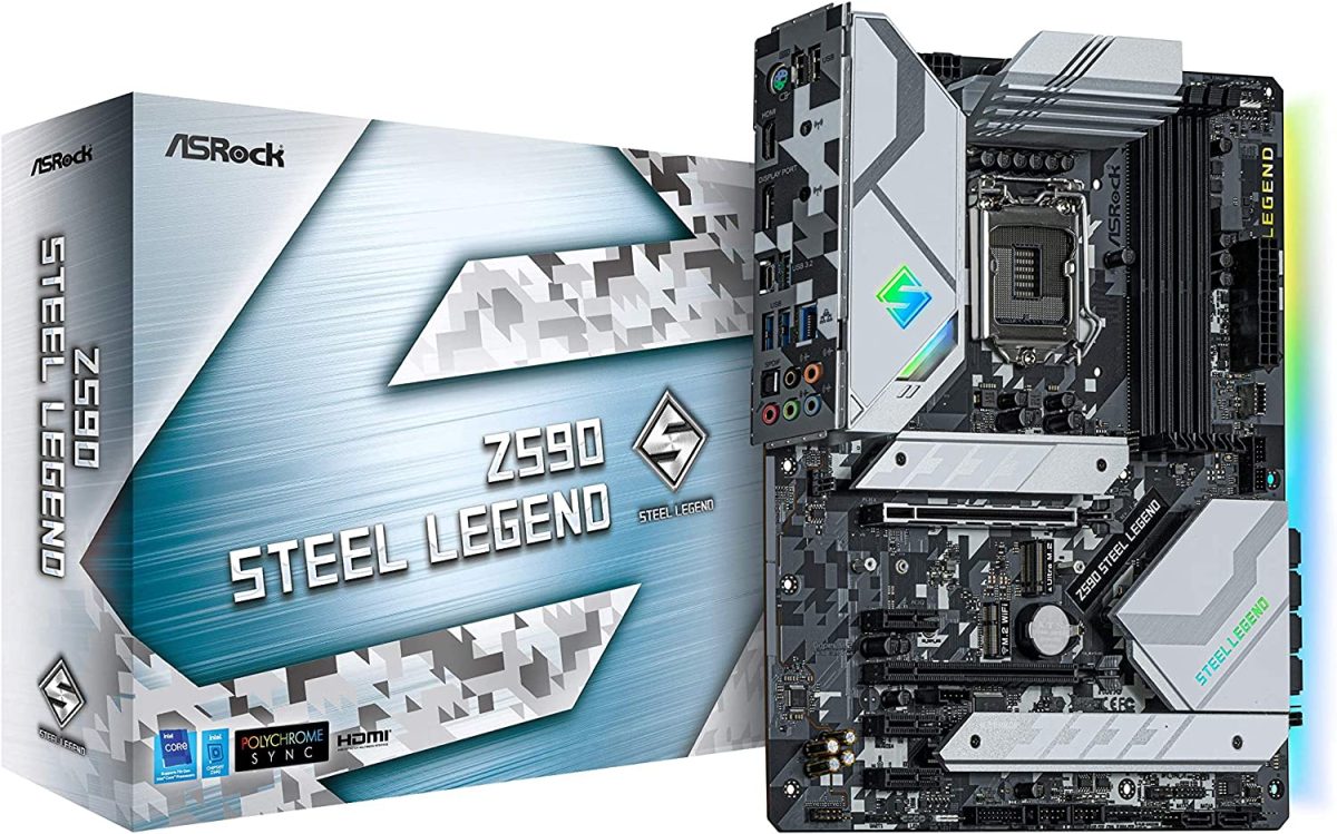 TARJETA MADRE ASROCK Z590 STEEL LEGEND  10?  11? LGA1200 (MB-ASROCK Z590/STEEL) - Image 1