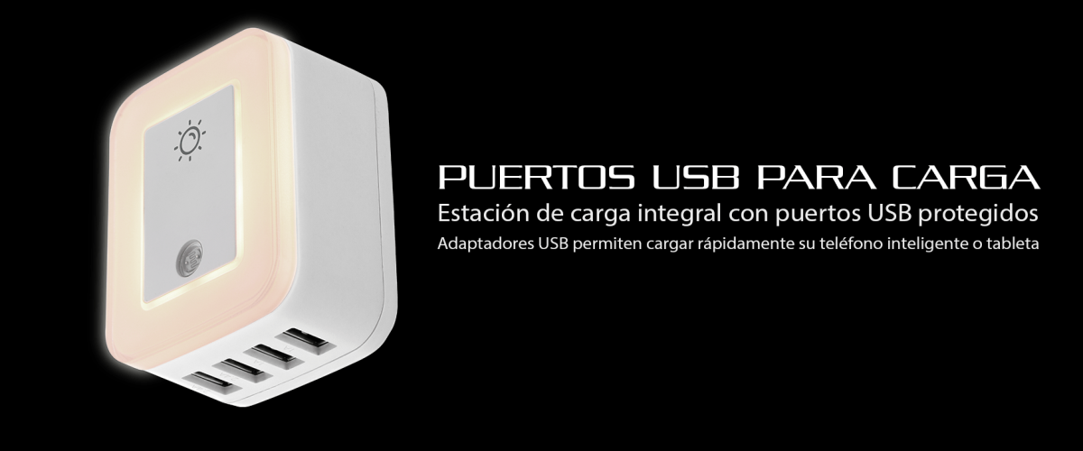 PROTECTOR DE VOLTAJE FORZA 4012USB 110/220V 4 USB  LED+LUZ NOCTURA (FWT-4012USB) - Image 1