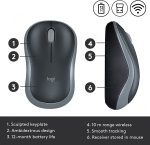 Mouse Inalámbrico Logitech M185 Gris (910-002225) - Image 5