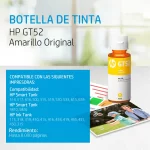 Tinta HP GT52 Impresora Smart Tank 510/550/610 Series/ Amarillo 90 Ml (203029) (M0H56AL) - Image 2