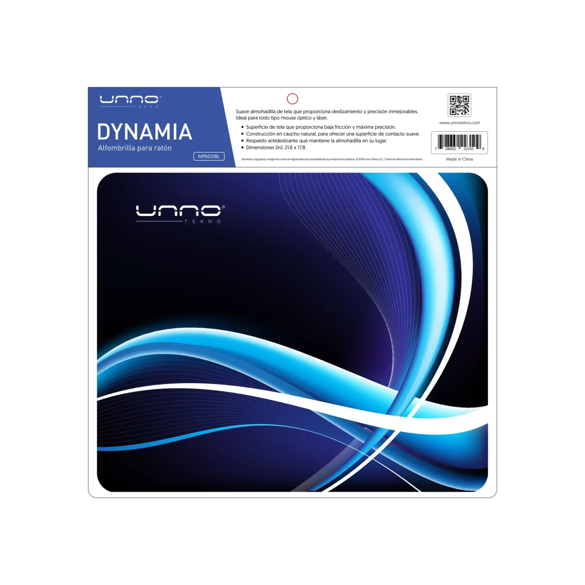 MOUSE PAD UNNO TEKNO DYNAMIA AZUL (204913) - Image 1