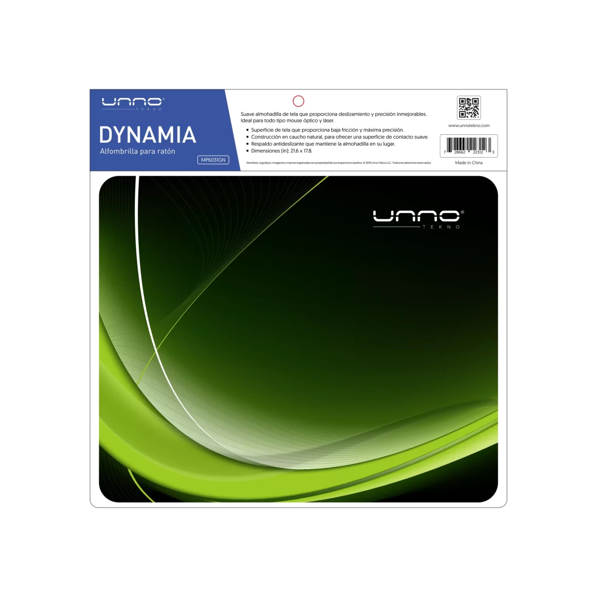 MOUSE PAD UNNO TEKNO DYNAMIA VERDE (204914) - Image 1