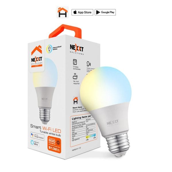 BOMBILLO INTELIGENTE NEXXT LED 110V-A19 WIFI  REGULABLE BLANCO (NHB-W1102K)