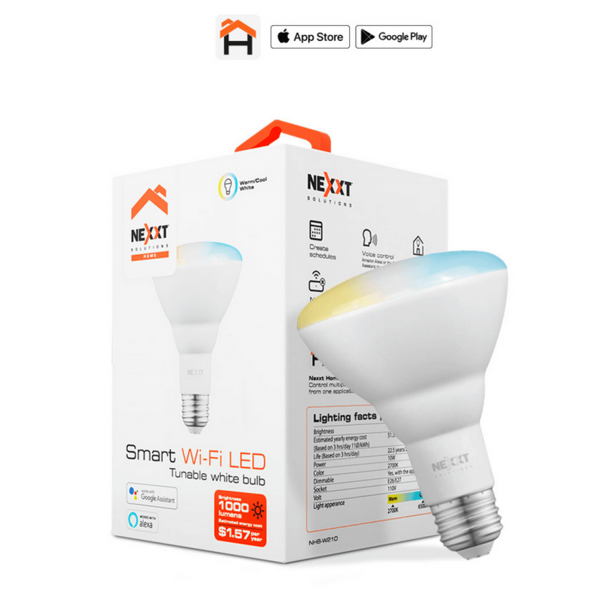 BOMBILLO NEXXT LED 110V-BR30 REGULABLE WIFI BLANCO (NHB-W210) - Image 1