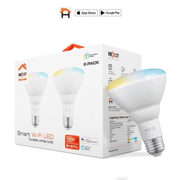 BOMBILLO NEXXT LED 110V-BR30 REGULABLE WIFI BLANCO 2PACK (NHB-W2102PK)