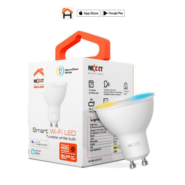 BOMBILLO NEXXT LED INTELIGENTE 110V MR16 WIFI  REGULABLE BLANCO (NHB-W310)