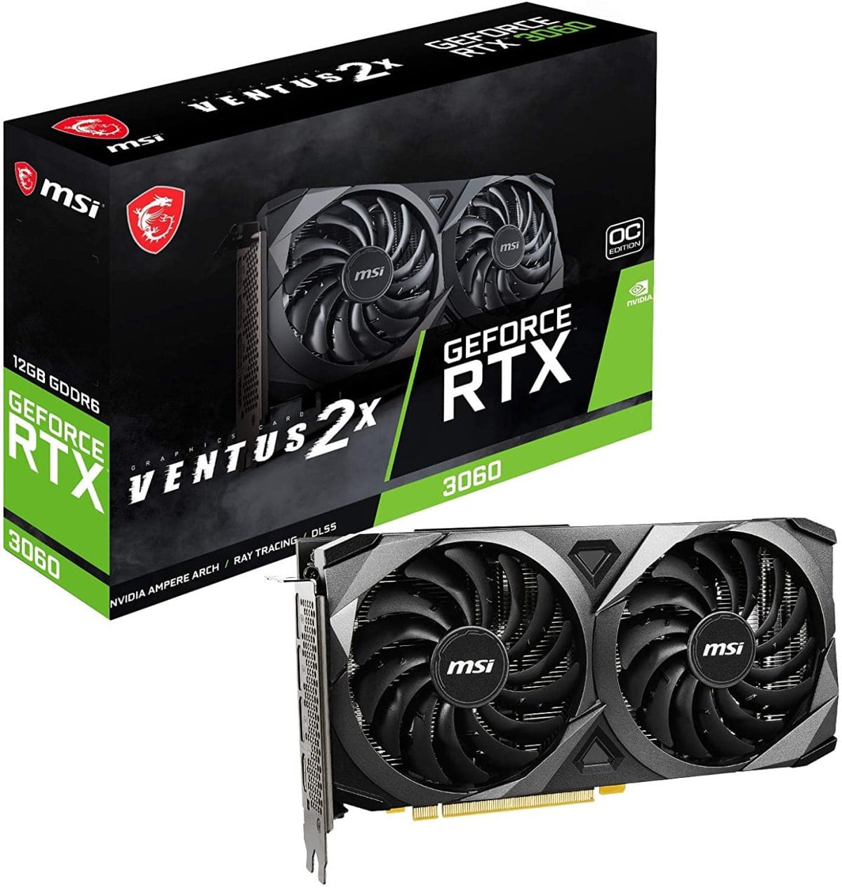 TARJETA VIDEO MSI? GEFORCE RTX3060 VENTUX 12GB 64 BIT GDDR6 PCIe 30 X16 HDMI? DVI-D DISPLAYPORT (206359) - Image 1