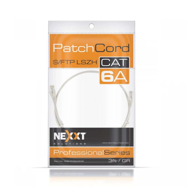 PATCH CORD NEXXT S/FTP CAT6A  4 PARES MULTIFILAR  24AWG 1 METRO LSCH GRIS (AB362NXT08)