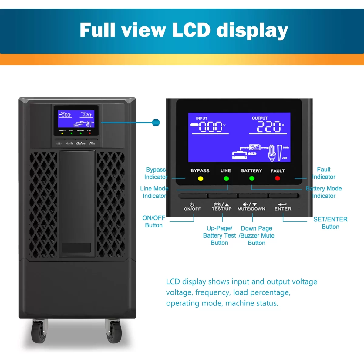 UPS SpiderTec Online PX6K-16 6000 VA 5400 W LCD Negro - Image 2