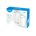 ROUTER CUDY MESH M1300 AC1200 DUAL BAND WIFI GIGABIT 1000/100/10 Mbps  24 GHz- 5GHz 2 PACK   (206993)	(M1300 2-PACK)