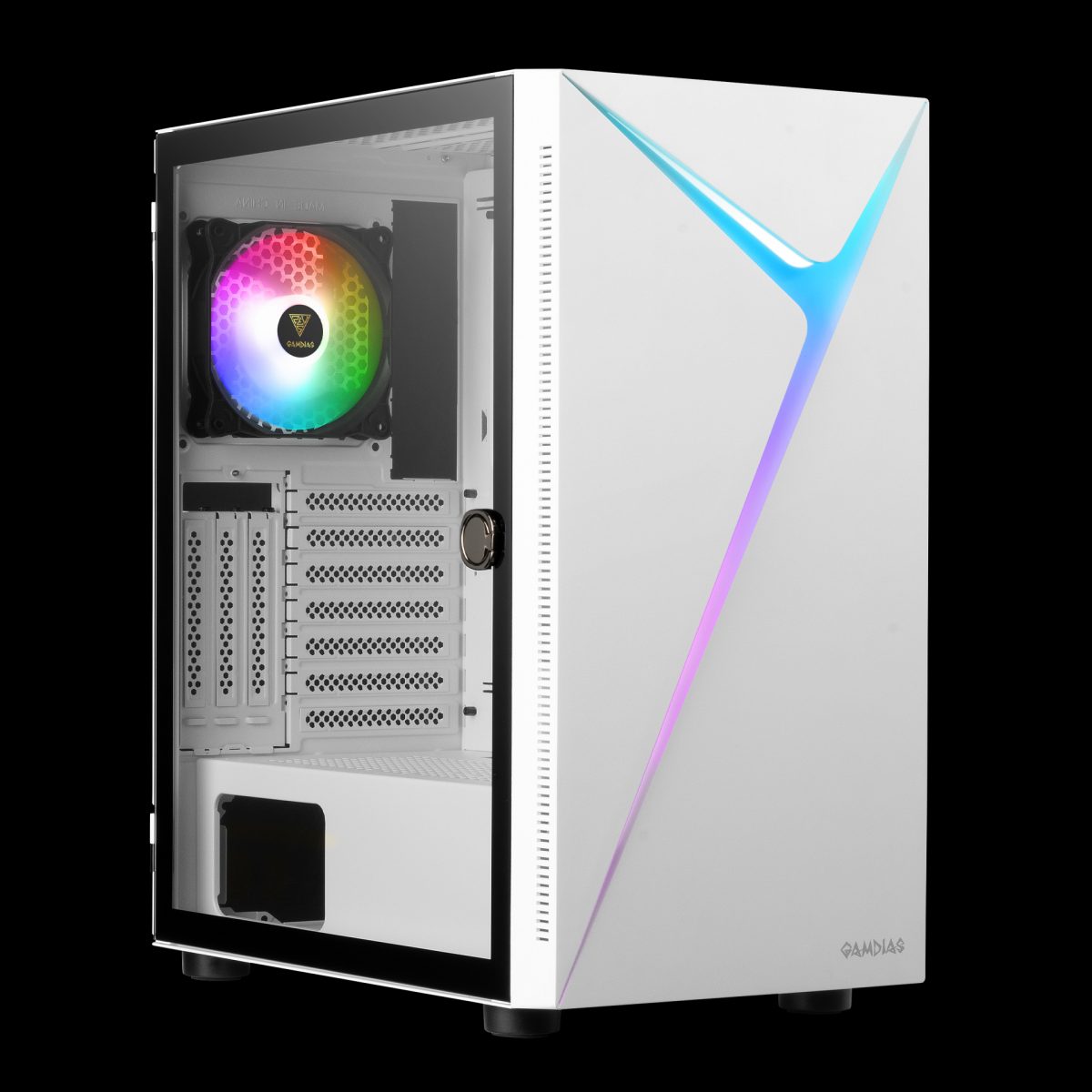 CASE GAMDIAS GAMING ARGUS E4 ELITE/ ATX BLANCO/ 3xUSB/ HD AUDIO/ FAN ARGB 12CM/ LATERAL VIDRIO TEMPLADO - Image 6