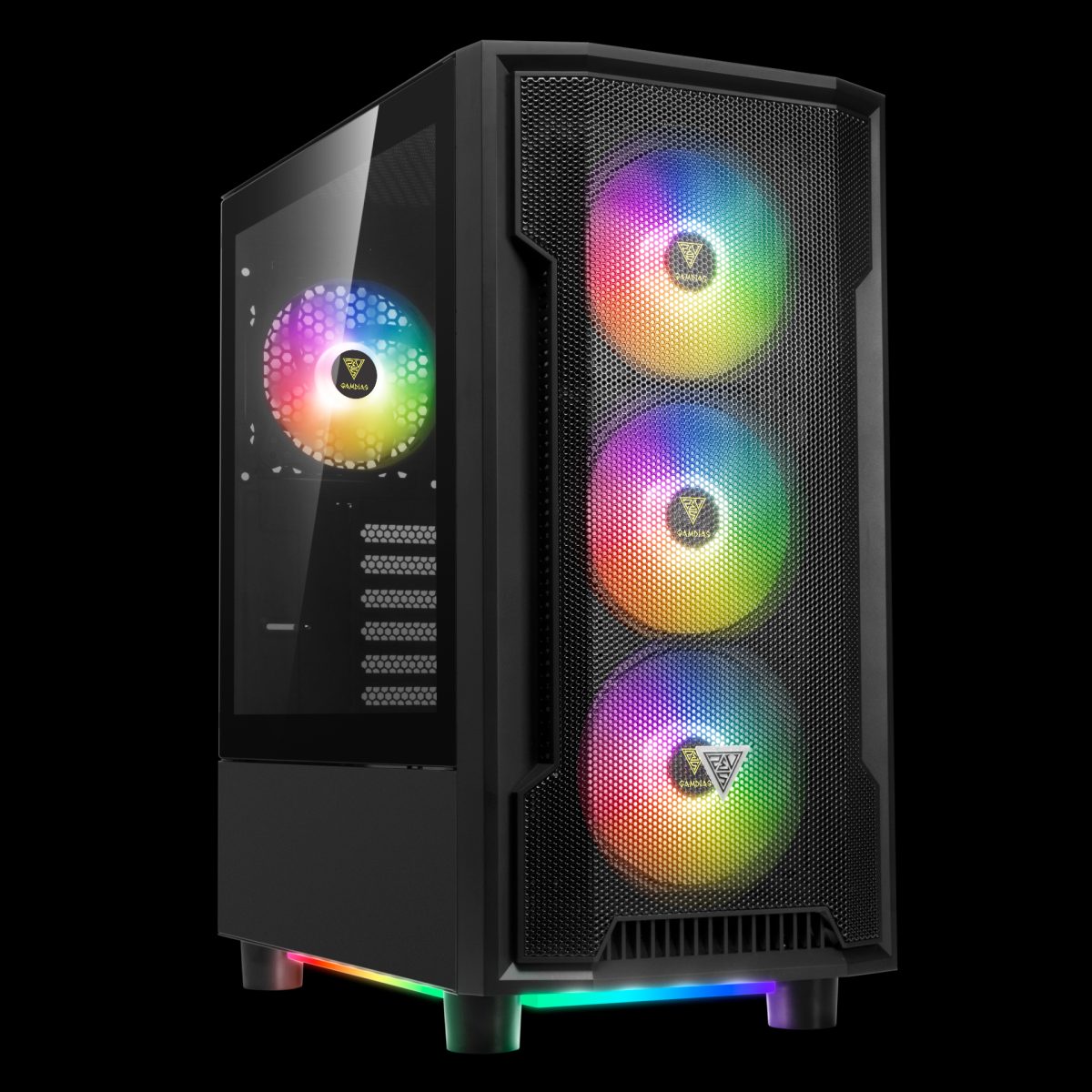 CASE GAMDIAS GAMING ATHENA M6 LITE/ ATX NEGRO/ 3xUSB/ HD AUDIO/ 4xFAN ARGB 12CM/ FRONTAL MALLA - LATERAL VIDRIO - Image 6