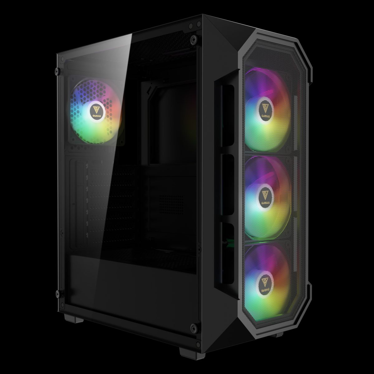 CASE GAMDIAS GAMING AURA GC1 ELITE/ ATX NEGRO/ 3xUSB/ HD AUDIO/ 4xFAN ARGB 12CM/ FRONTAL MALLA - LATERAL VIDRIO - Image 8