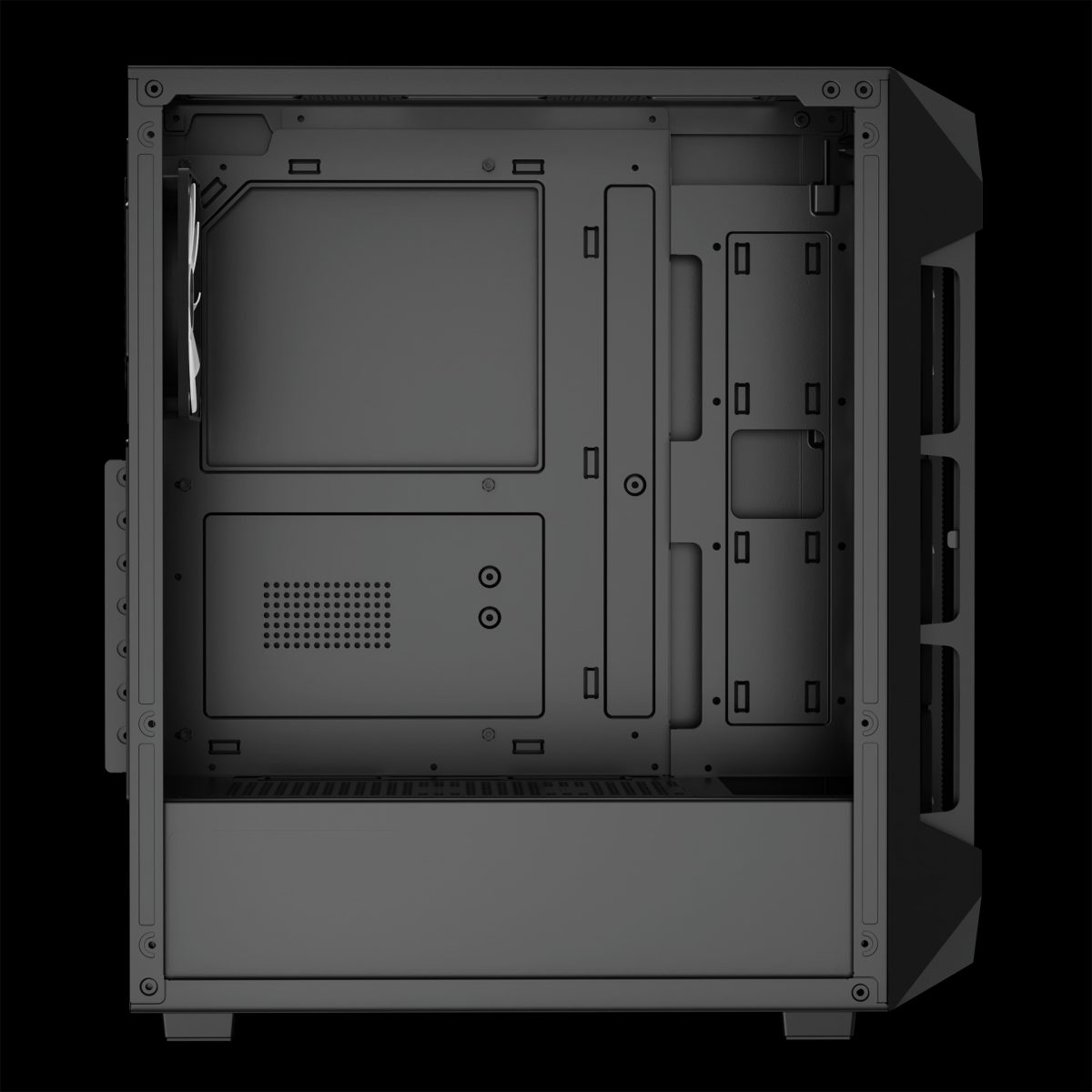 CASE GAMDIAS GAMING AURA GC1 ELITE/ ATX NEGRO/ 3xUSB/ HD AUDIO/ 4xFAN ARGB 12CM/ FRONTAL MALLA - LATERAL VIDRIO - Image 4