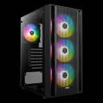 Case Gamdias Gaming Aura GC2/ATX NEGRO/3XUSB/HD AUDIO/4XFAN Argb 12CM/FRONTAL Malla - Lateral Vidrio - Image 5