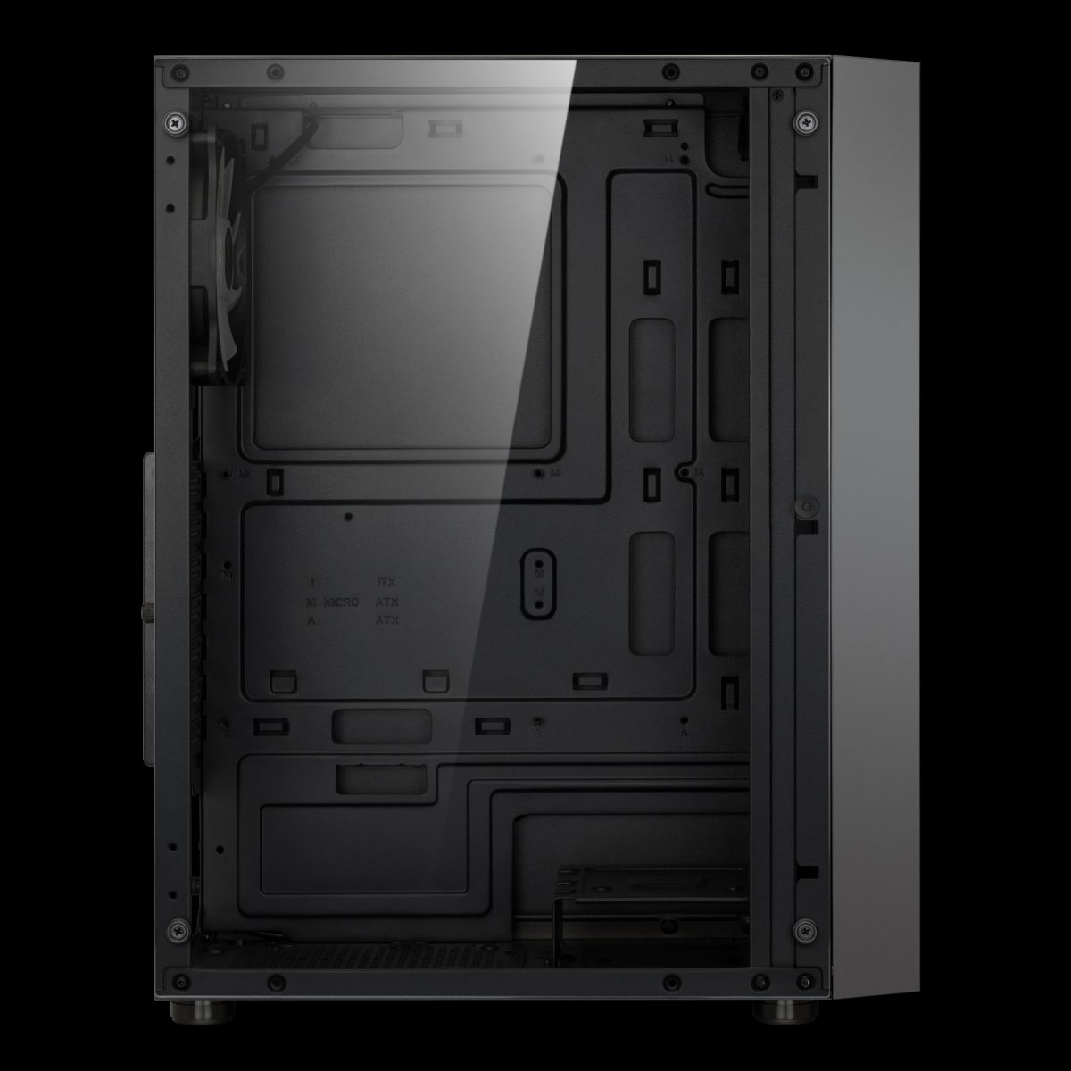 Case Gamdias Gaming Aura GC2/ATX NEGRO/3XUSB/HD AUDIO/4XFAN Argb 12CM/FRONTAL Malla - Lateral Vidrio - Image 3