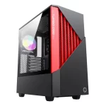 Case Gamemax Contac Coc Mid Tower Negro-rojo 2XUSB/1 HD AUDIO/3XFAN ARGB/V20 Pwm/lateral Vidrio Templado