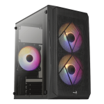 CASE AEROCOOL CS-107 MID TOWER NEGRO/ USB20- USB 30/ 1 HD AUDIO/ 3xFAN 12CM FRGB/ PANEL ACRILICO