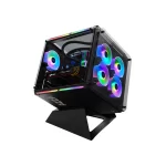Case Azza 802F Atx Cube Eclosure Gaming Negro 5XFAN Argb/laterales de Vidrio Templado CSAZ-802F - Image 2