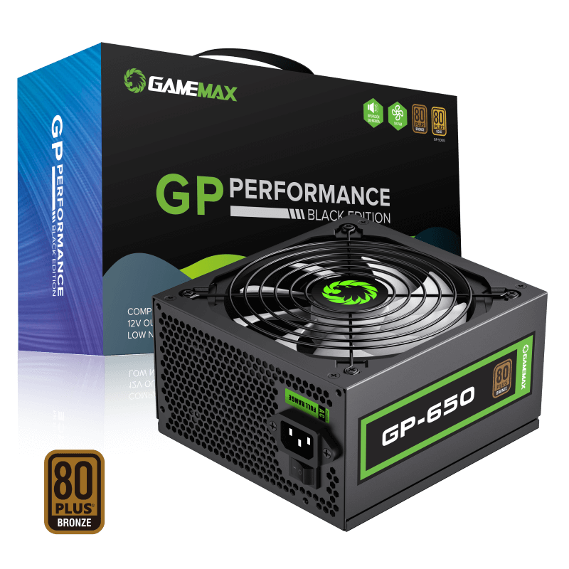 GP-650 1 Fuente de Poder Gamemax 650 W GP-650 Atx APFC/85+ BRONZE/12V/100-240V/NEGRO - Image 1