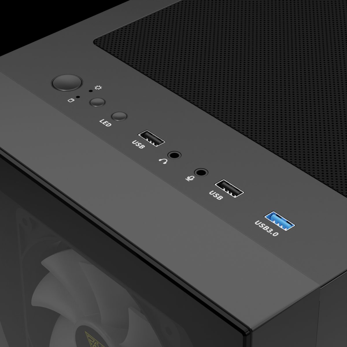 Case Gamdias Gaming Talos E2 Elite/atx NEGRO/3XUSB/HD AUDIO/4XFAN Arg 12CM/FRONTAL y Lateral Vidrio Templado - Image 2