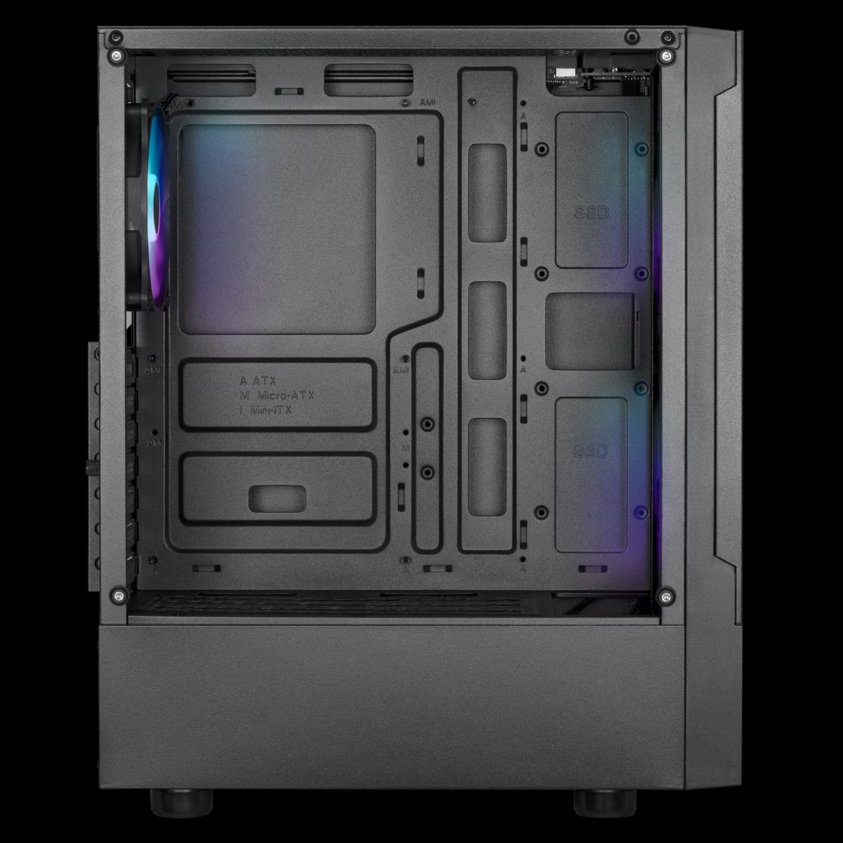 Case Gamdias Gaming Talos E3 Mesh/atx NEGRO/3XUSB/HD AUDIO/3XFAN Arg 12CM/FRONTAL Malla - Lateral Vidrio Templado - Image 3