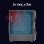 Case Aerocool Volcan Mid Tower NEGRO/2X USB 2.0- USB 3.0/1 HD AUDIO/4X Fan 12CM Frgb/lateral Vidrio VOLCAN-G-BK-V1 - Image 2