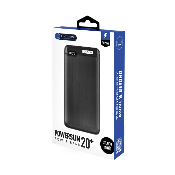 pc mat plus power bank unno tekno pb2320bk 20000mah frontal