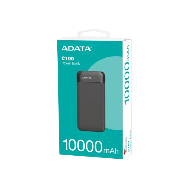 pc mat plus power bank adata c100 10000mah bankc100 14bk frontal 1