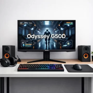 Samsung Odyssey G50D 32 QHD Fast IPS para gaming competitivo y productividad PC MAT PLUS
