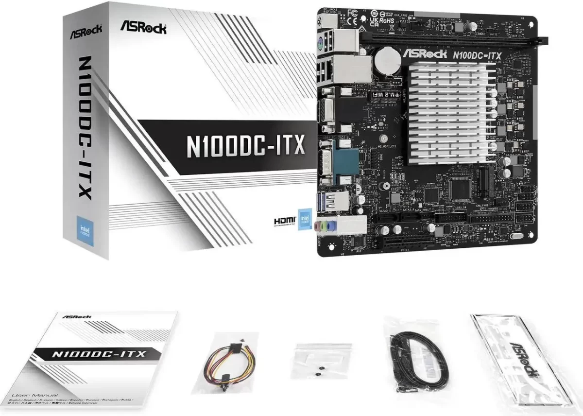 pc mat plus asrock n100dc itx frontal