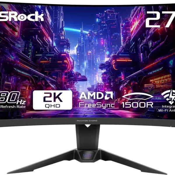 pc mat plus asrock phantom gaming pg27qrt2a monitor curvo 27 qhd 180hz frontal 01