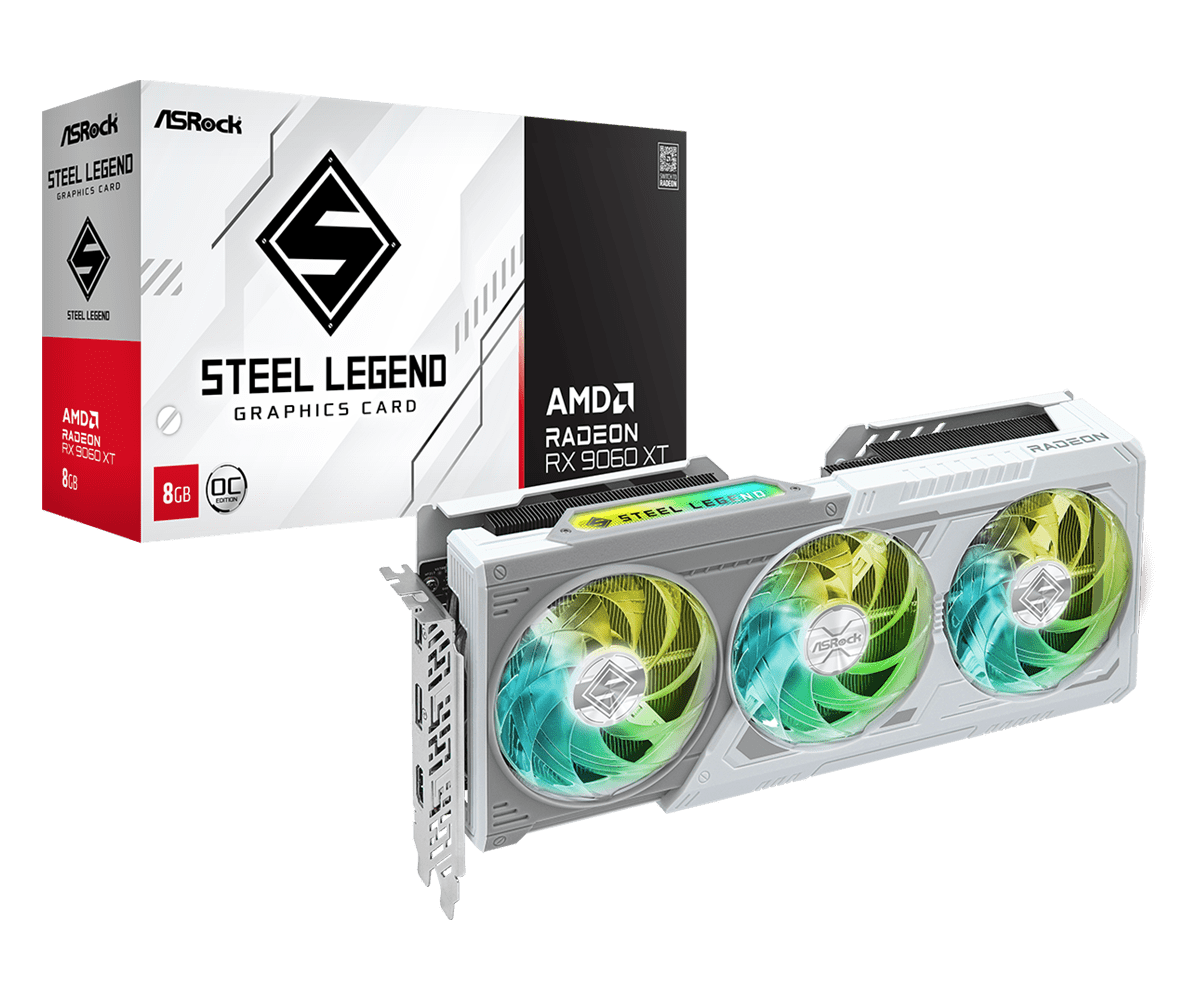 pc mat plus asrock radeon rx 9060 xt steel legend oc 8gb gddr6 frontal 01 pc mat plus asrock radeon rx 9060 xt steel legend oc 8gb gddr6 frontal 01